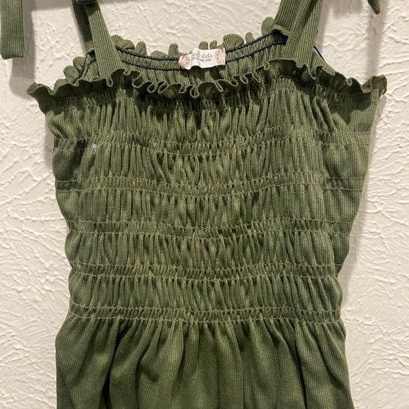 Altar’d State Dark Green Tank Top with Tie Sleeves - Picture 4 of 4